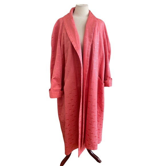 Unbranded Jackets & Blazers - Vintage‎ Coral orange Duster Coat hand made Sz XXL